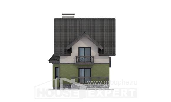 120-003-П Проект двухэтажного дома мансардный этаж, доступный коттедж из керамзитобетонных блоков Энгельс, House Expert