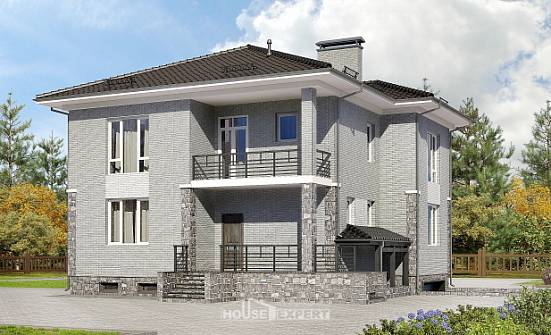 275-004-П Проект трехэтажного дома, гараж, современный дом из кирпича, Саратов