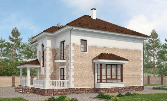 220-008-П Проект двухэтажного дома, красивый загородный дом из кирпича, Балашов