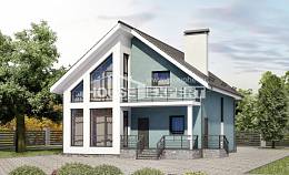 170-006-П Проект двухэтажного дома мансардой, современный коттедж из керамзитобетонных блоков Вольск, House Expert