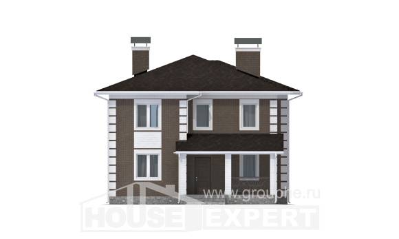 185-002-П Проект двухэтажного дома, доступный дом из пеноблока Балашов, House Expert