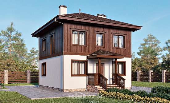 100-006-Л Проект двухэтажного дома, экономичный домик из поризованных блоков, Вольск
