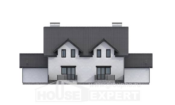 290-003-П Проект двухэтажного дома мансардный этаж, огромный дом из керамзитобетонных блоков Ершов, House Expert
