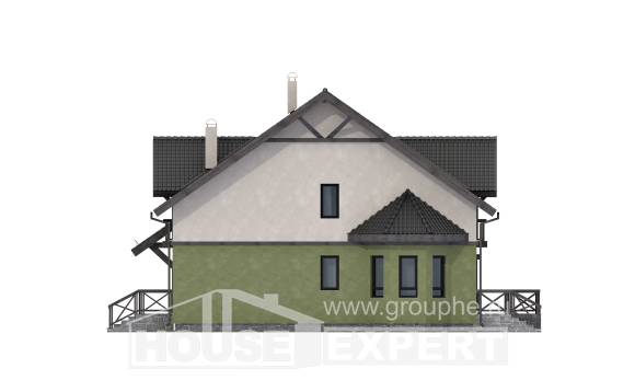 120-003-П Проект двухэтажного дома с мансардным этажом, бюджетный домик из арболита Энгельс, House Expert