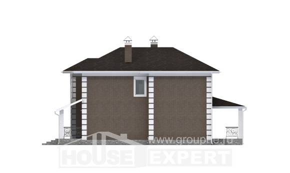 185-002-П Проект двухэтажного дома, недорогой коттедж из теплоблока Ртищево, House Expert