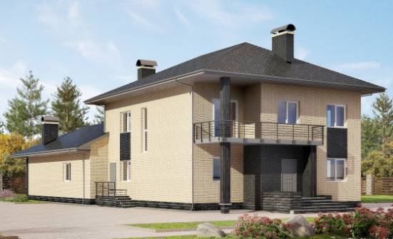305-003-Л Проект двухэтажного дома, современный коттедж из газобетона Балаково | Проекты домов от House Expert
