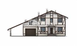 250-002-Л Проект двухэтажного дома мансардой и гаражом, классический коттедж из кирпича Вольск, House Expert