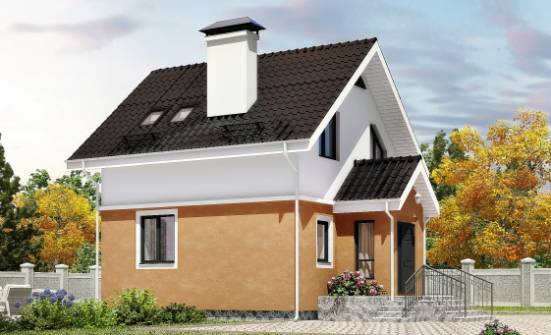 070-001-Л Проект двухэтажного дома с мансардным этажом, простой дом из газобетона Балашов | Проекты домов от House Expert