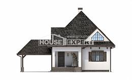 110-002-Л Проект двухэтажного дома мансардой, гараж, недорогой домик из твинблока Энгельс, House Expert