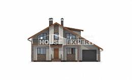 180-008-П Проект двухэтажного дома мансардой, гараж, классический загородный дом из блока, Вольск