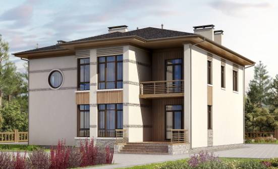 345-001-П Проект двухэтажного дома, большой коттедж из бризолита, Саратов