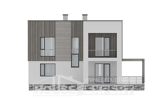 150-017-П Проект двухэтажного дома, бюджетный загородный дом из поризованных блоков Балаково, House Expert