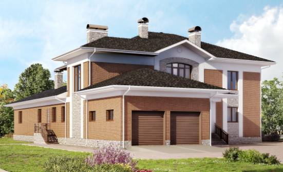 520-002-Л Проект трехэтажного дома, гараж, просторный домик из твинблока, Балаково