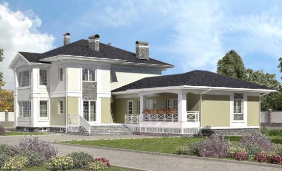 620-001-Л Проект трехэтажного дома и гаражом, огромный домик из теплоблока Маркс | Проекты домов от House Expert