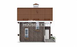 045-001-Л Проект двухэтажного дома мансардный этаж, маленький загородный дом из поризованных блоков Саратов, House Expert