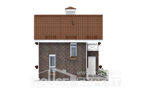 045-001-Л Проект двухэтажного дома мансардный этаж, маленький загородный дом из поризованных блоков Саратов, House Expert