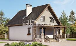 140-002-Л Проект двухэтажного дома мансардой, бюджетный дом из керамзитобетонных блоков Энгельс, House Expert