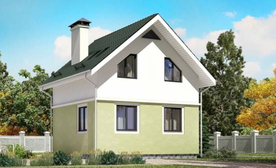 070-001-П Проект двухэтажного дома с мансардным этажом, крохотный загородный дом из газосиликатных блоков Ртищево | Проекты домов от House Expert