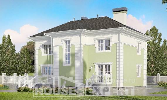 155-005-П Проект двухэтажного дома, бюджетный домик из арболита, Саратов